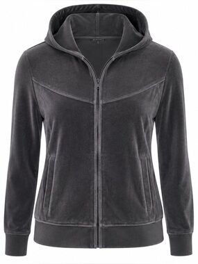 tek gear Women's Hooded Teddy Zip Jacket Black L  2 pockets
